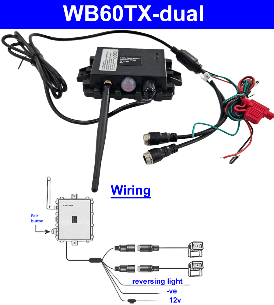 60m Digital Wireless Twin input reversing camera bridge